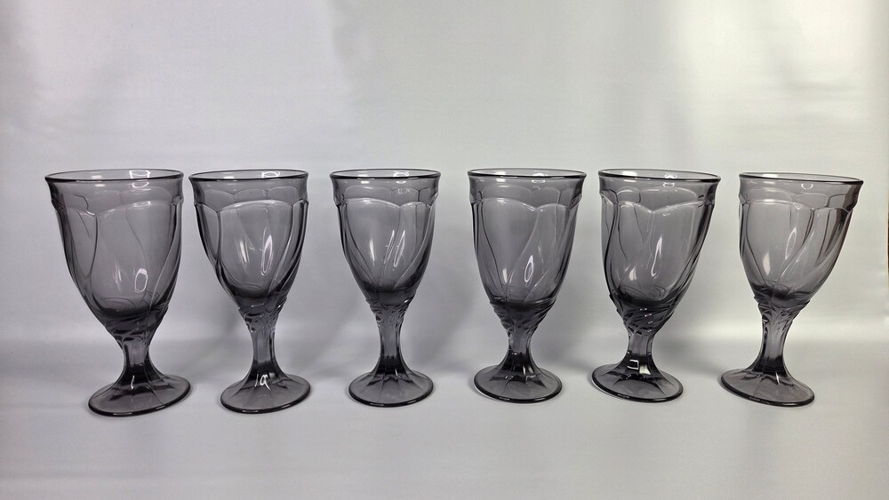 Set of 6 Noritake "Sweet Swirl" Purple Goblets